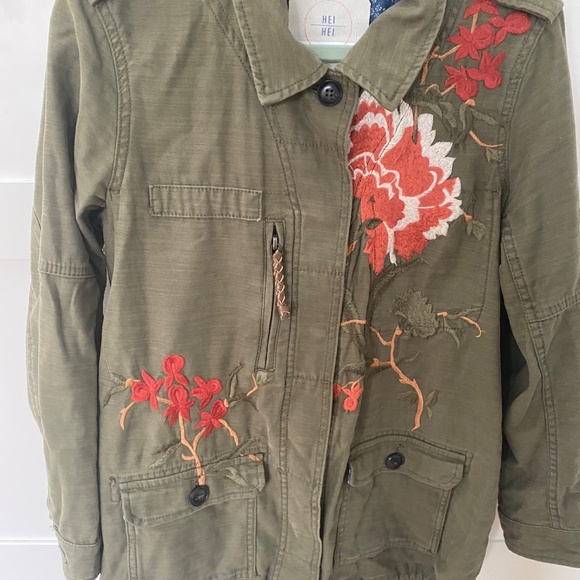 Anthropologie Hei Hei Embroidered Utility Jacket XS - Picture 3 of 6